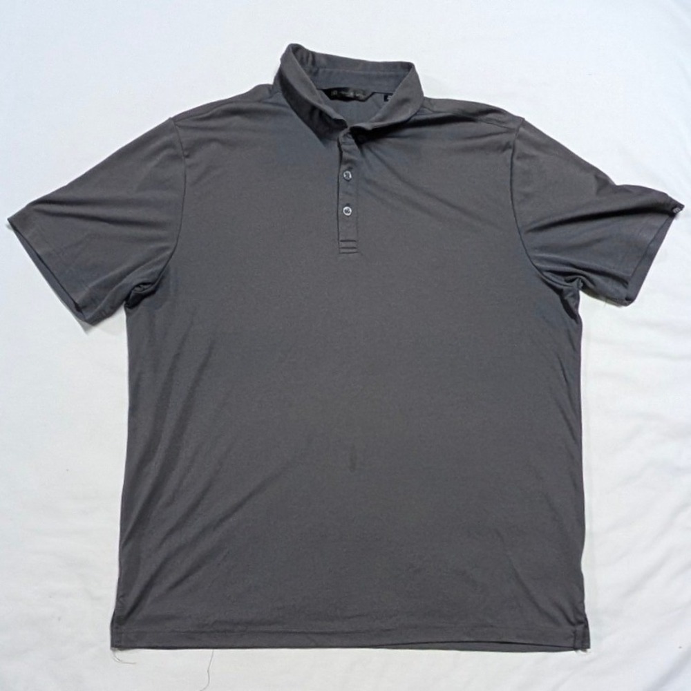 TravisMathew Mens XXL Charcoal Gray Short Sleeve Pique Golf Polo Shirt